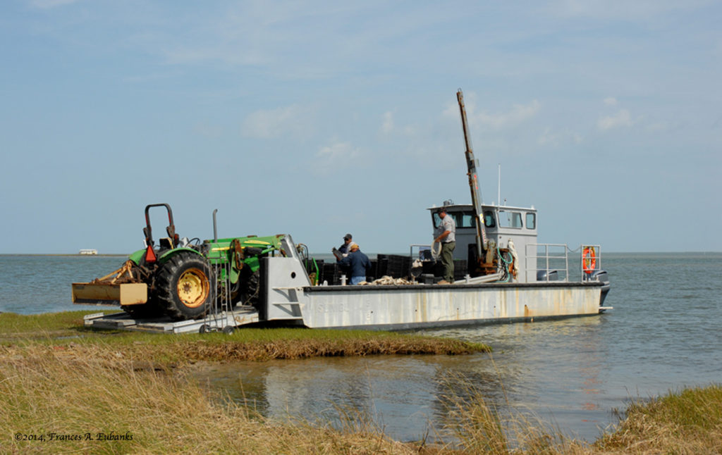 Cape Lookout Barge Transports Tent & Chairs to Portsmouth Island