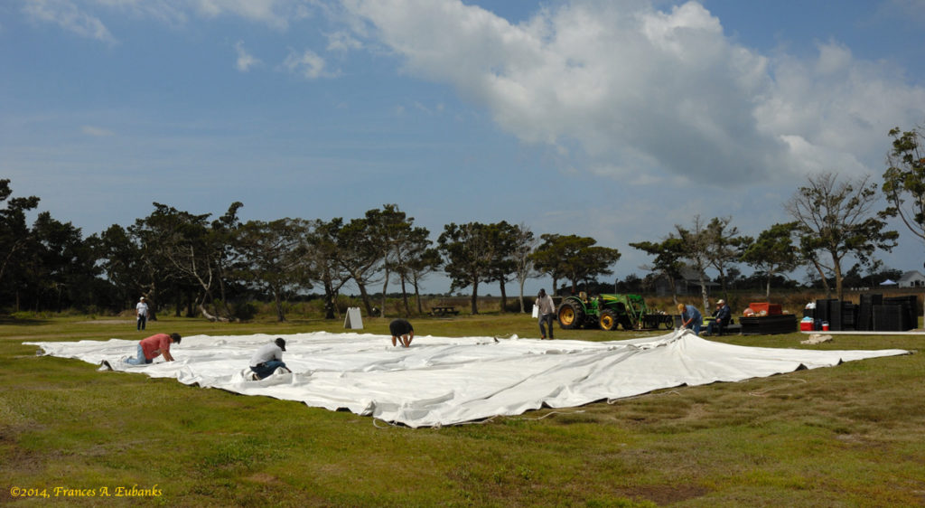 Workers Continue to Prepare Tent